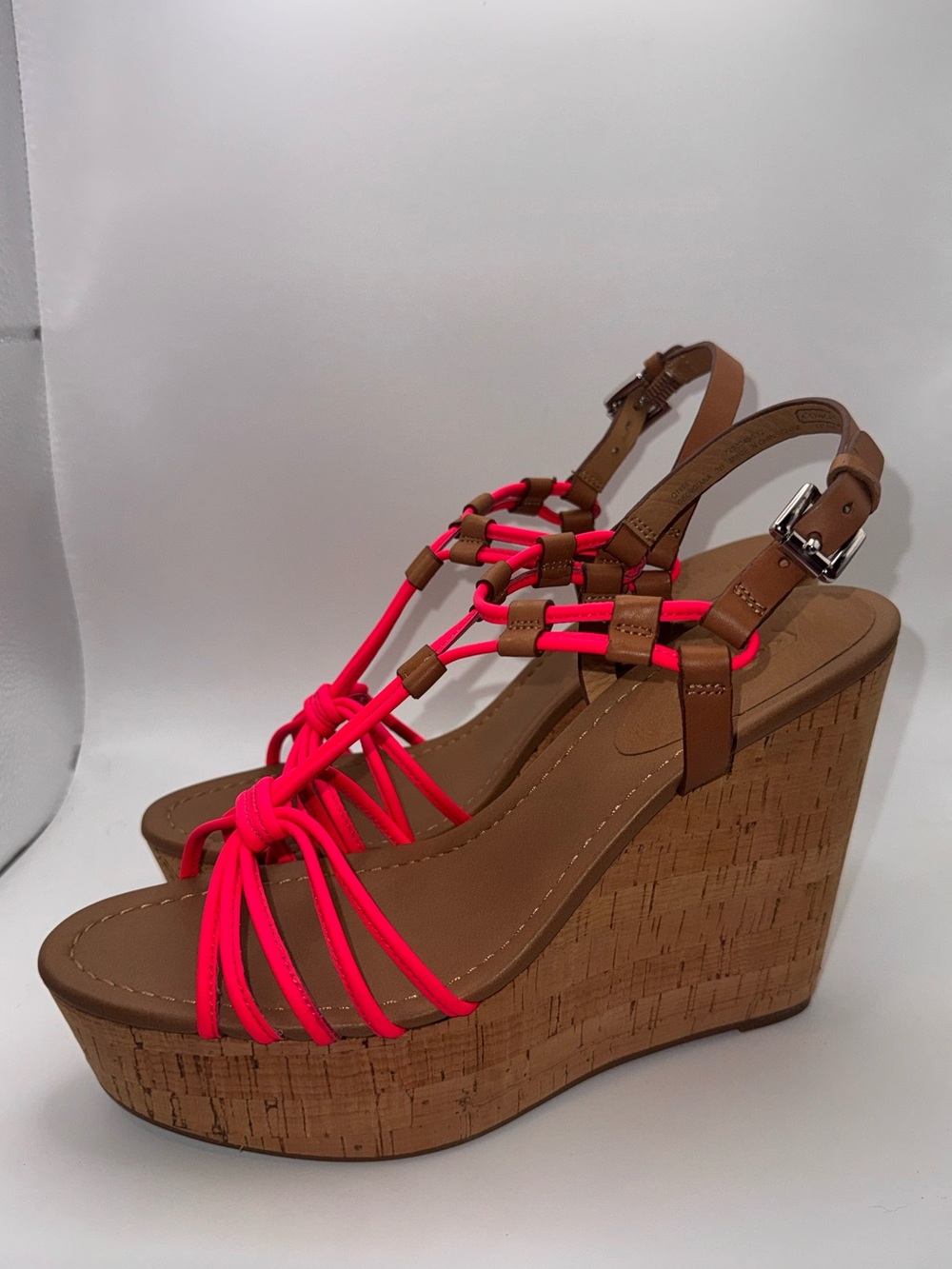 Coach Georgiana T-Strap Wedge Sandal. Size 9. NIB